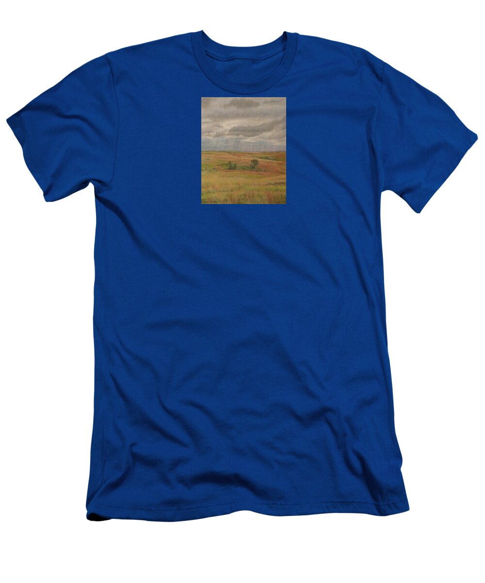 North Dakota T-Shirt featuring the drawing Prairie Light by Cris Fulton