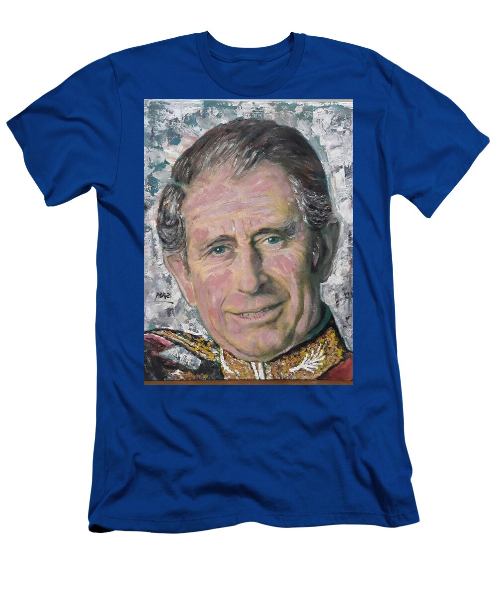 Prince Charles T-Shirt featuring the painting Prince Charles by Sam Shaker