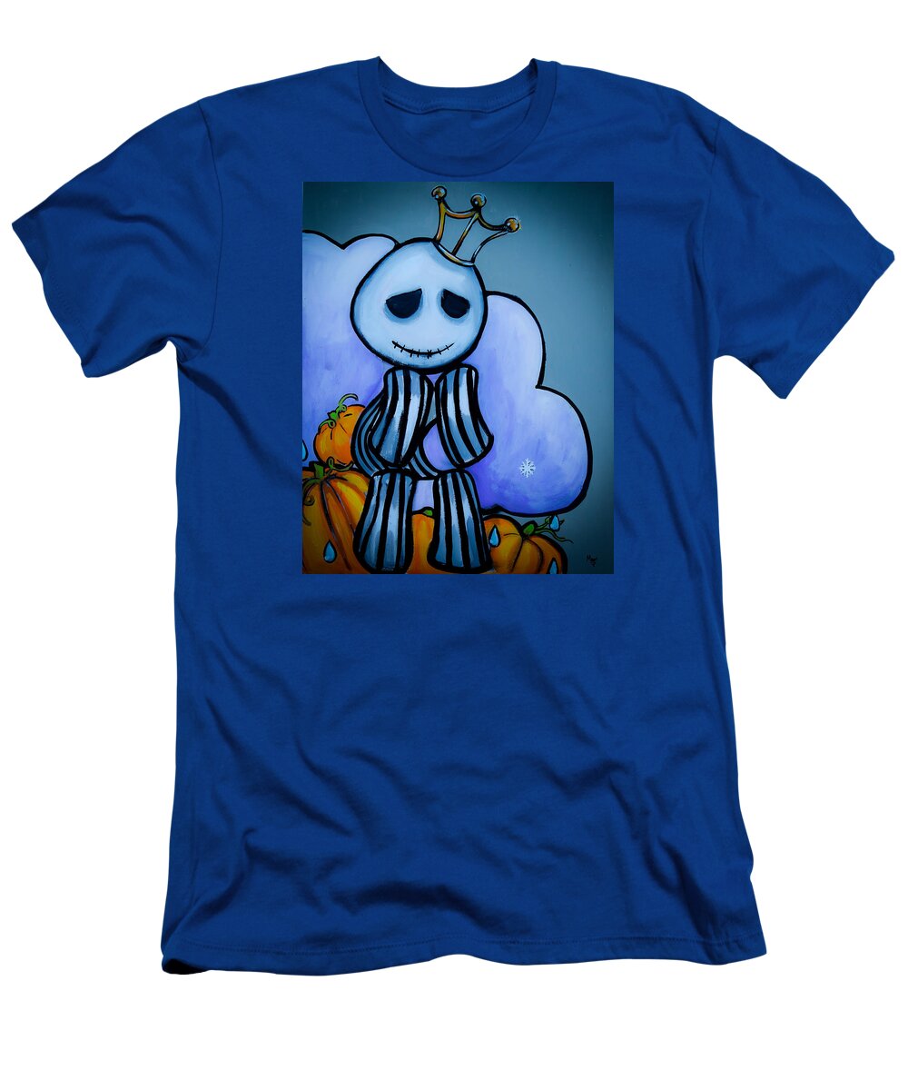 Nightmare Before Christmas T-Shirt featuring the painting Pumpkin King's Lament by Marisela Mungia
