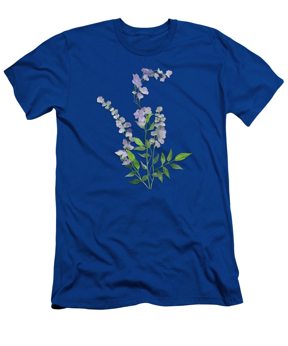 Purple T-Shirt featuring the painting Purple Tiny Flowers by Ivana Westin