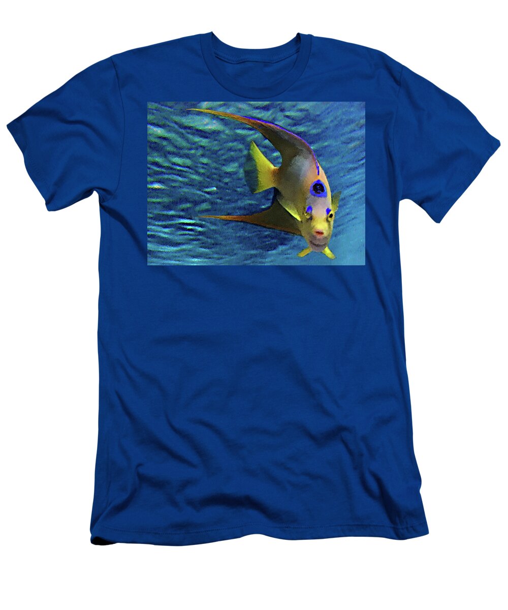 Queen Angel Fish T-Shirt featuring the mixed media Queen Angel Fish by Steve Karol