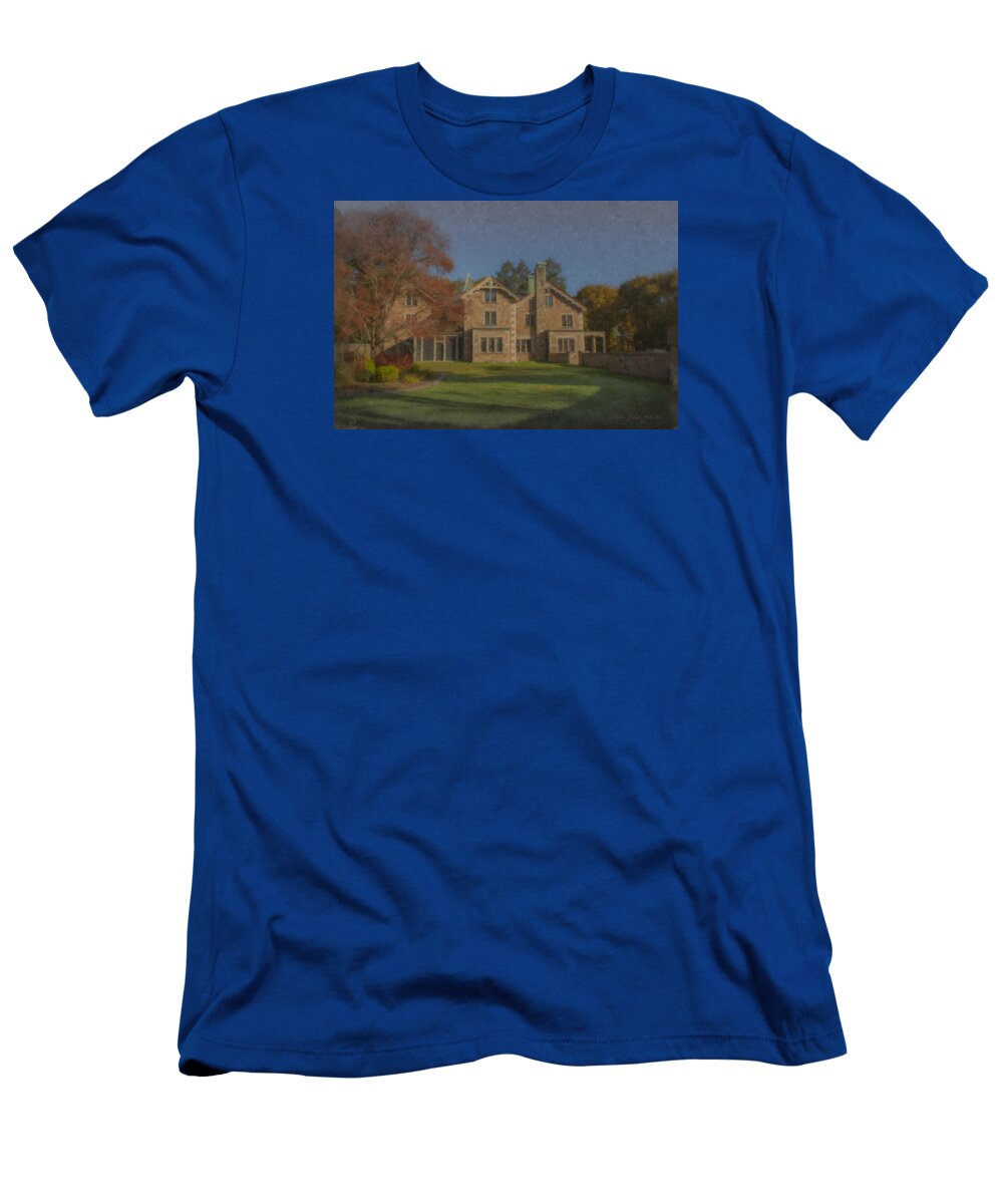 Quest House T-Shirt featuring the painting Quest House Garden by Bill McEntee