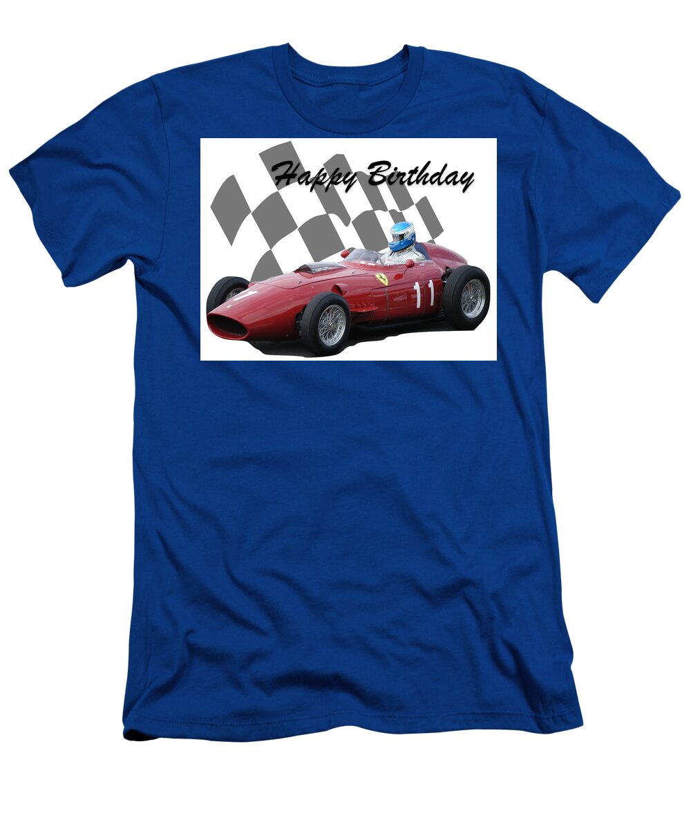Racing Car T-Shirt featuring the photograph Racing Car Birthday Card 2 by John Colley