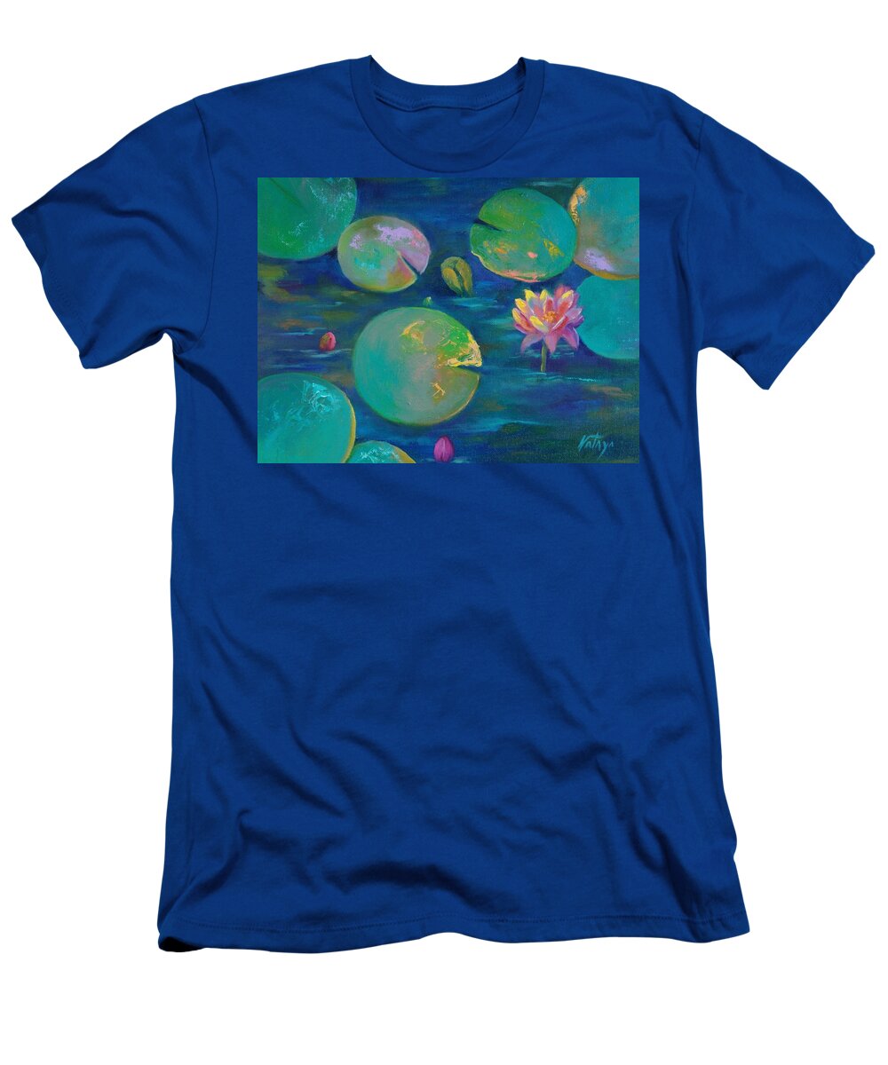 Lotus Flower T-Shirt featuring the painting Rainbow Tribe by Nataya Crow