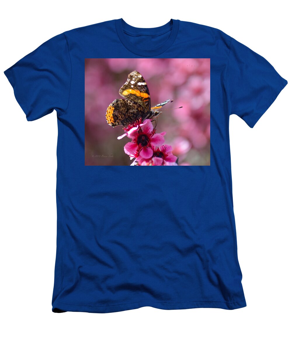 Nature T-Shirt featuring the photograph Red Admiral Butterfly by Brian Tada