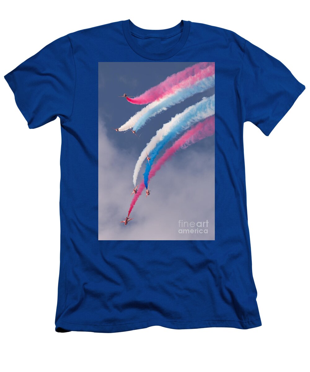 Balloon Fiesta T-Shirt featuring the photograph Red Arrows display by Colin Rayner
