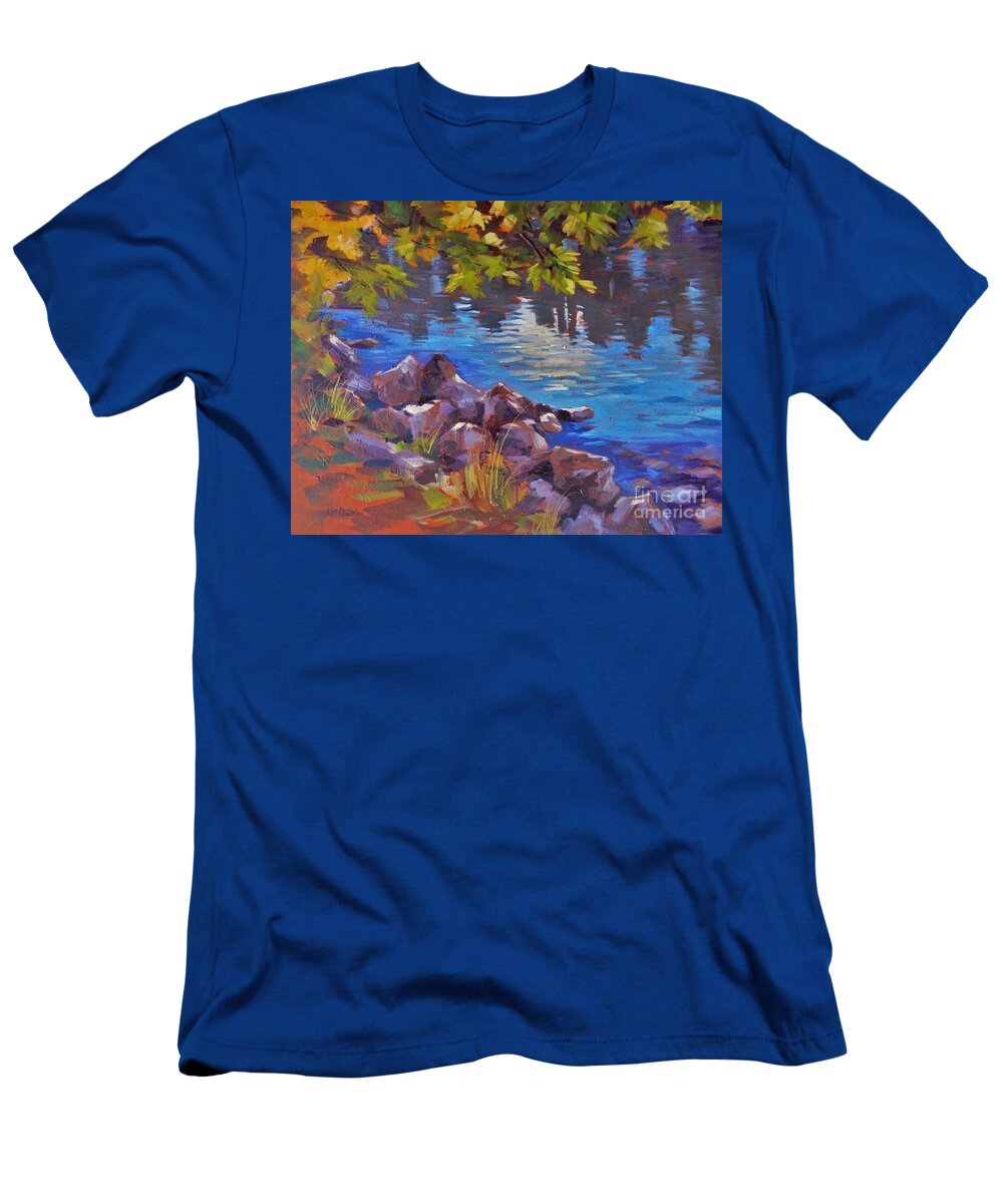 Sunlight T-Shirt featuring the painting Reflected Sunrise by K M Pawelec