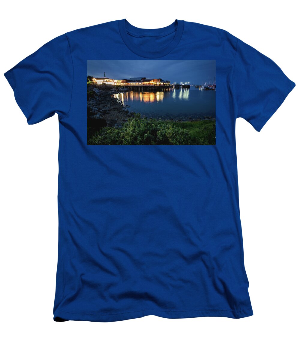 Landscape T-Shirt featuring the photograph Reflections at Fisherman's Wharf No.2 by Margaret Pitcher