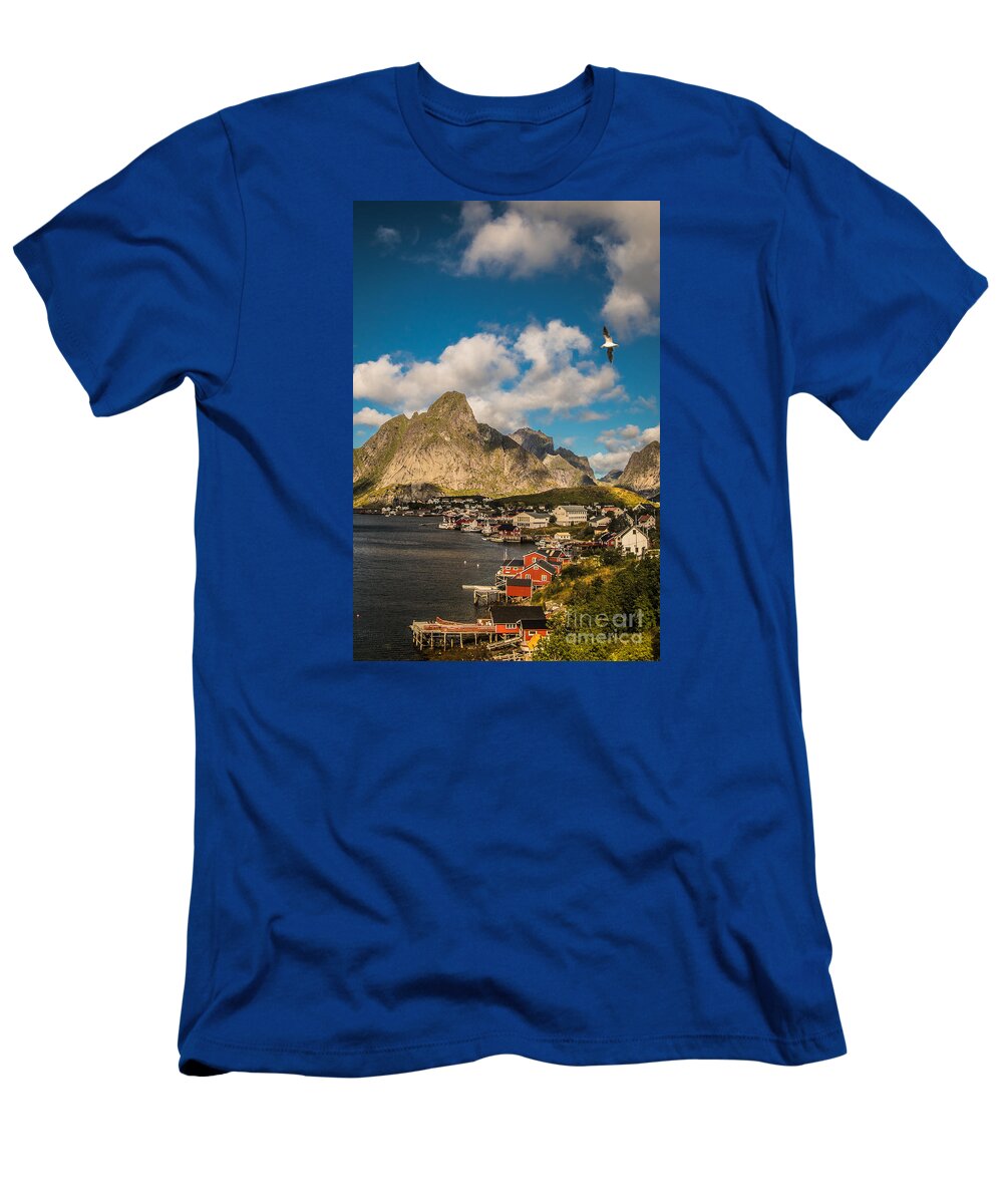 Reine T-Shirt featuring the photograph Reine in the sun by Howard Ferrier