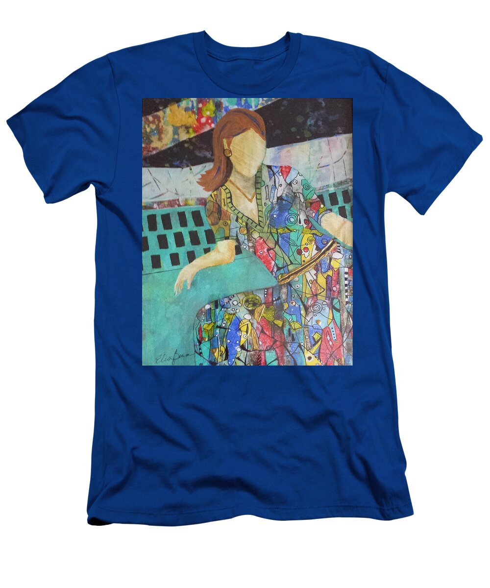Abstract T-Shirt featuring the painting Relaxing by Elise Boam