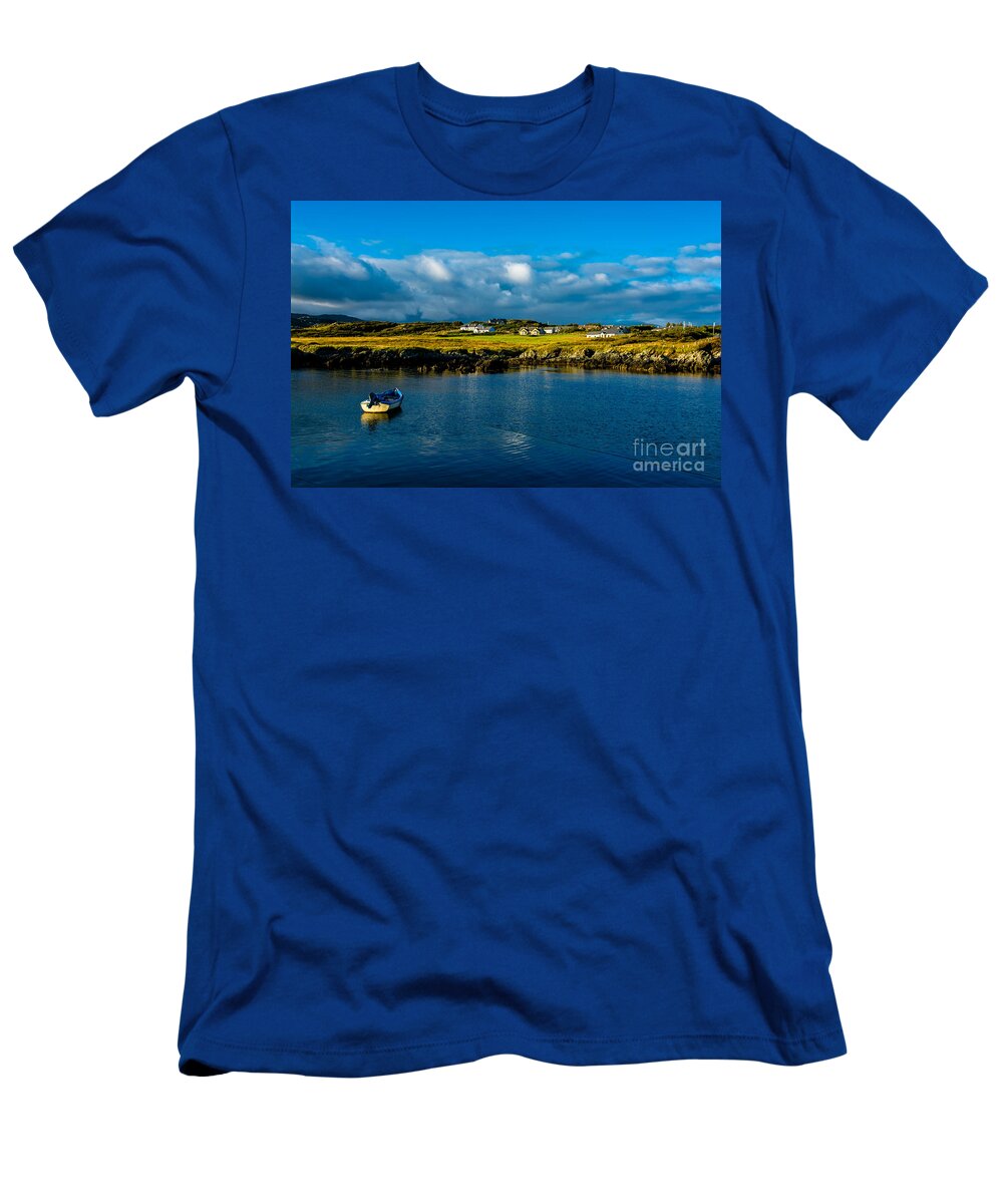 Ireland T-Shirt featuring the photograph Remote Village and Harbor near Donegal in Ireland by Andreas Berthold