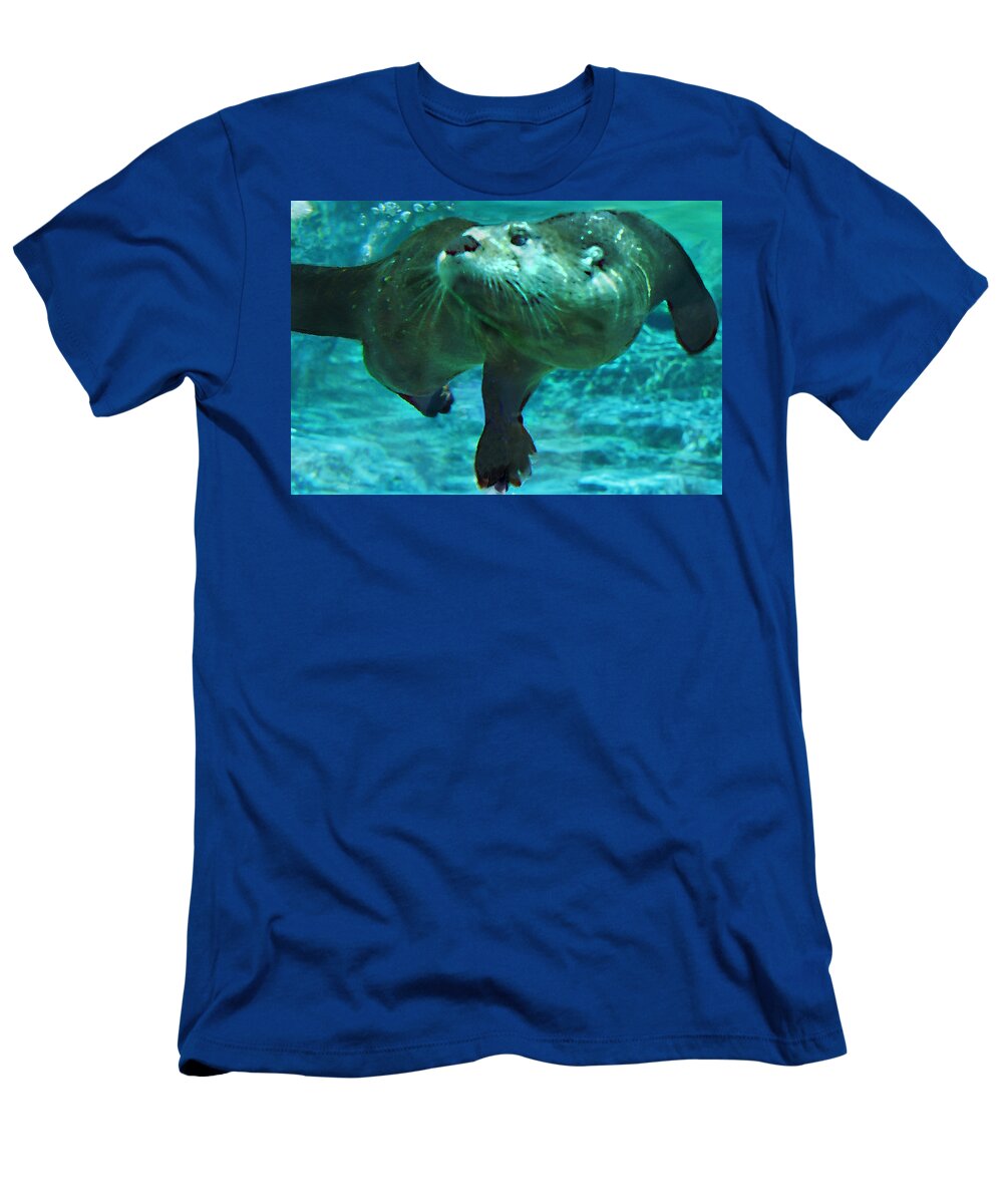 Animal T-Shirt featuring the photograph River Otter by Steve Karol