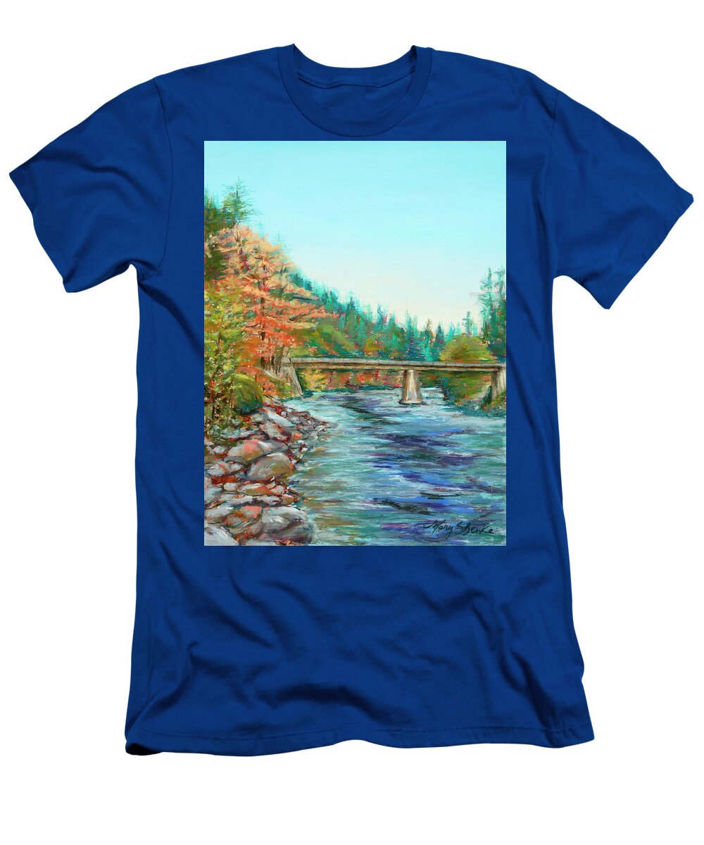 River T-Shirt featuring the pastel Riverdance by Mary Benke