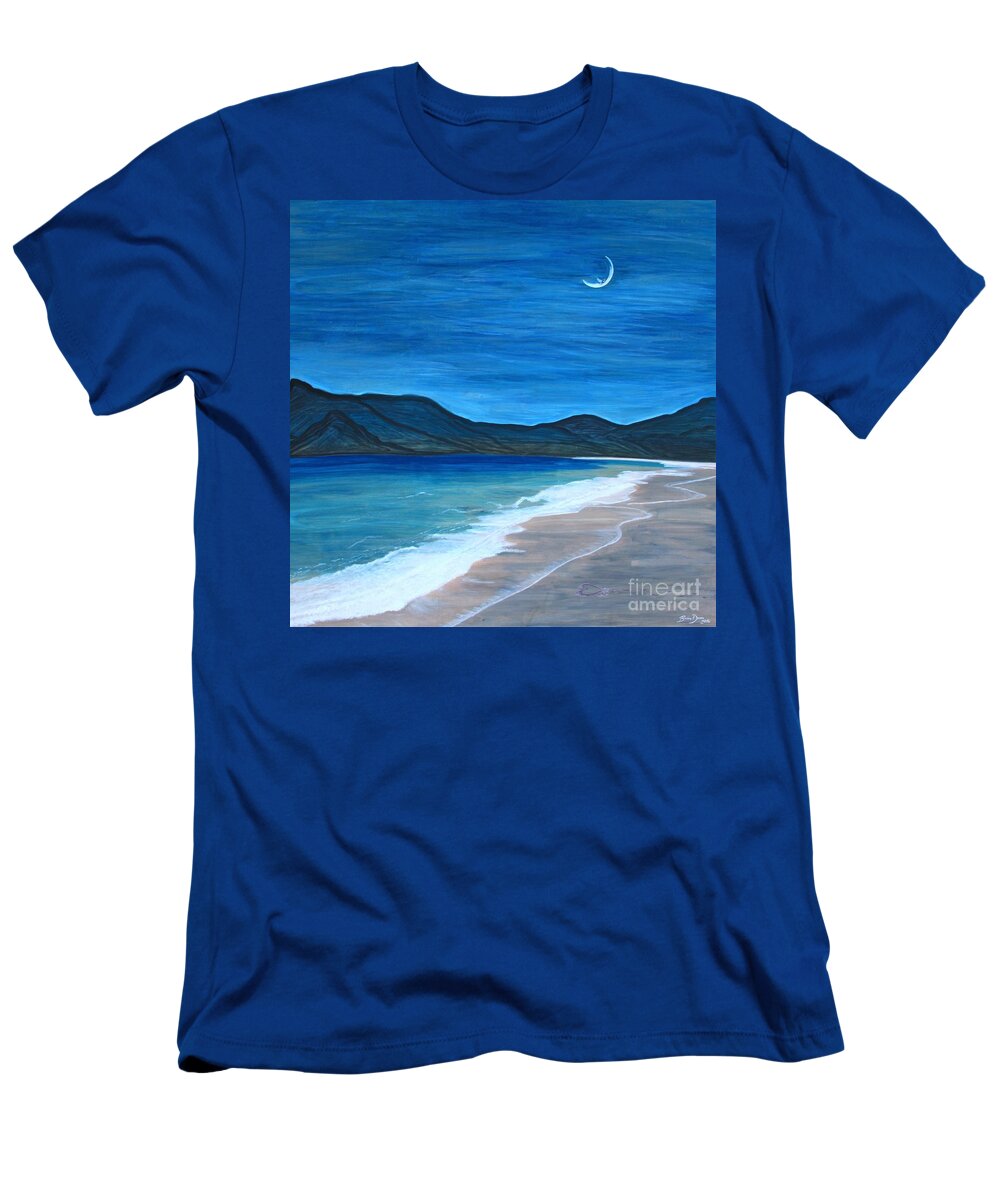 Barbara T-Shirt featuring the painting Romancing the Moon by Barbara Donovan