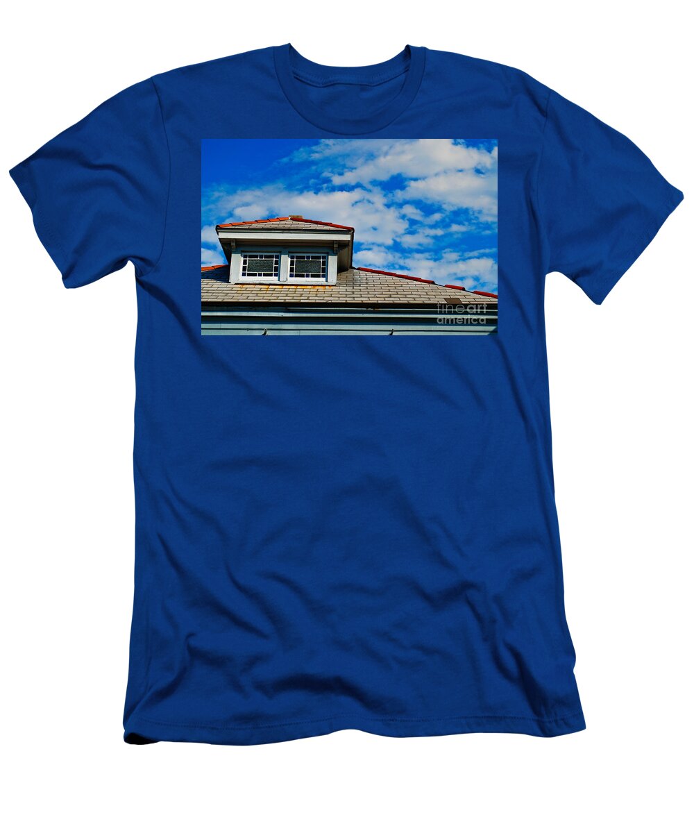 Roof T-Shirt featuring the photograph Rooftop Windows by Frances Ann Hattier