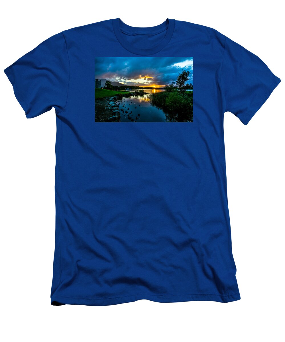 Ireland T-Shirt featuring the photograph Ross Castle at Lough Leane in Ireland by Andreas Berthold