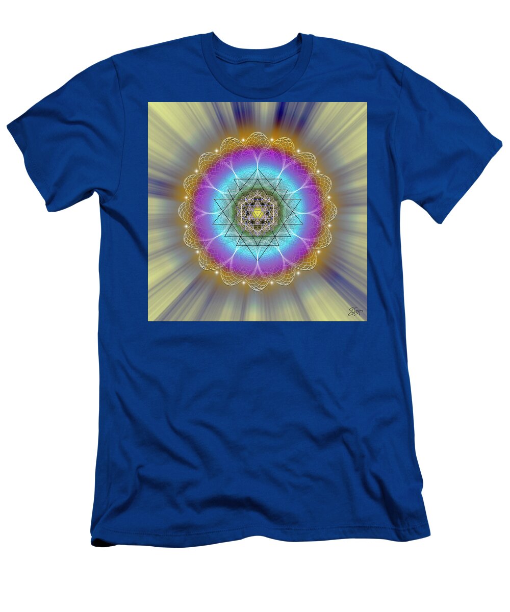 Endre T-Shirt featuring the digital art Sacred Geometry 686 by Endre Balogh