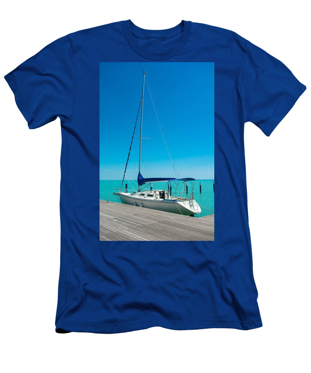 Sailboat T-Shirt featuring the photograph Sailboat On Lake Balaton by Andreas Berthold