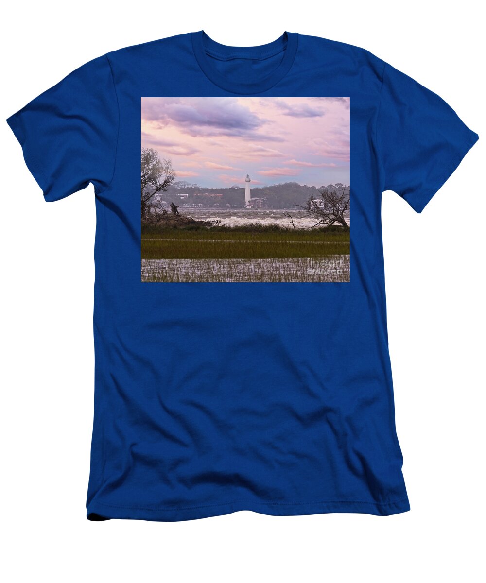 Lighthouses T-Shirt featuring the photograph Saint Simon Island Lighthouse by DB Hayes