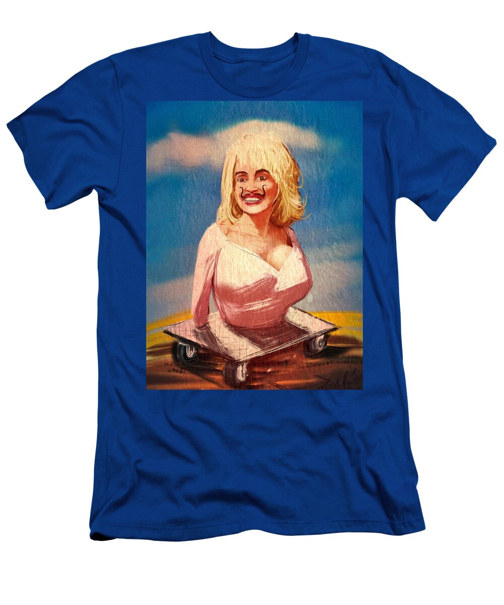 Portrait T-Shirt featuring the mixed media Salvador Dolly Dolly by Russell Pierce