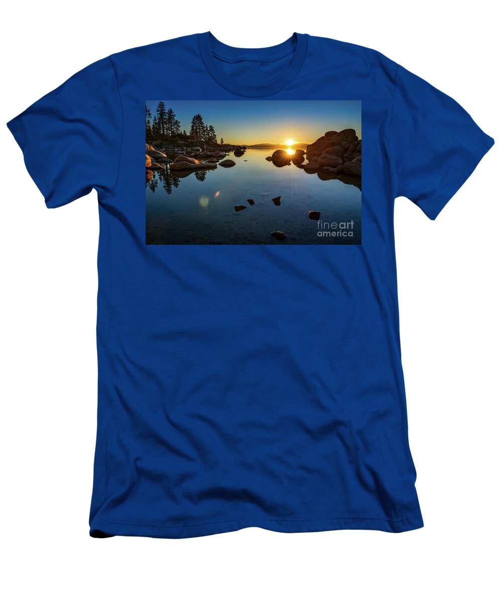 Sand Harbor T-Shirt featuring the photograph Sand Harbor Sunset by Jamie Pham