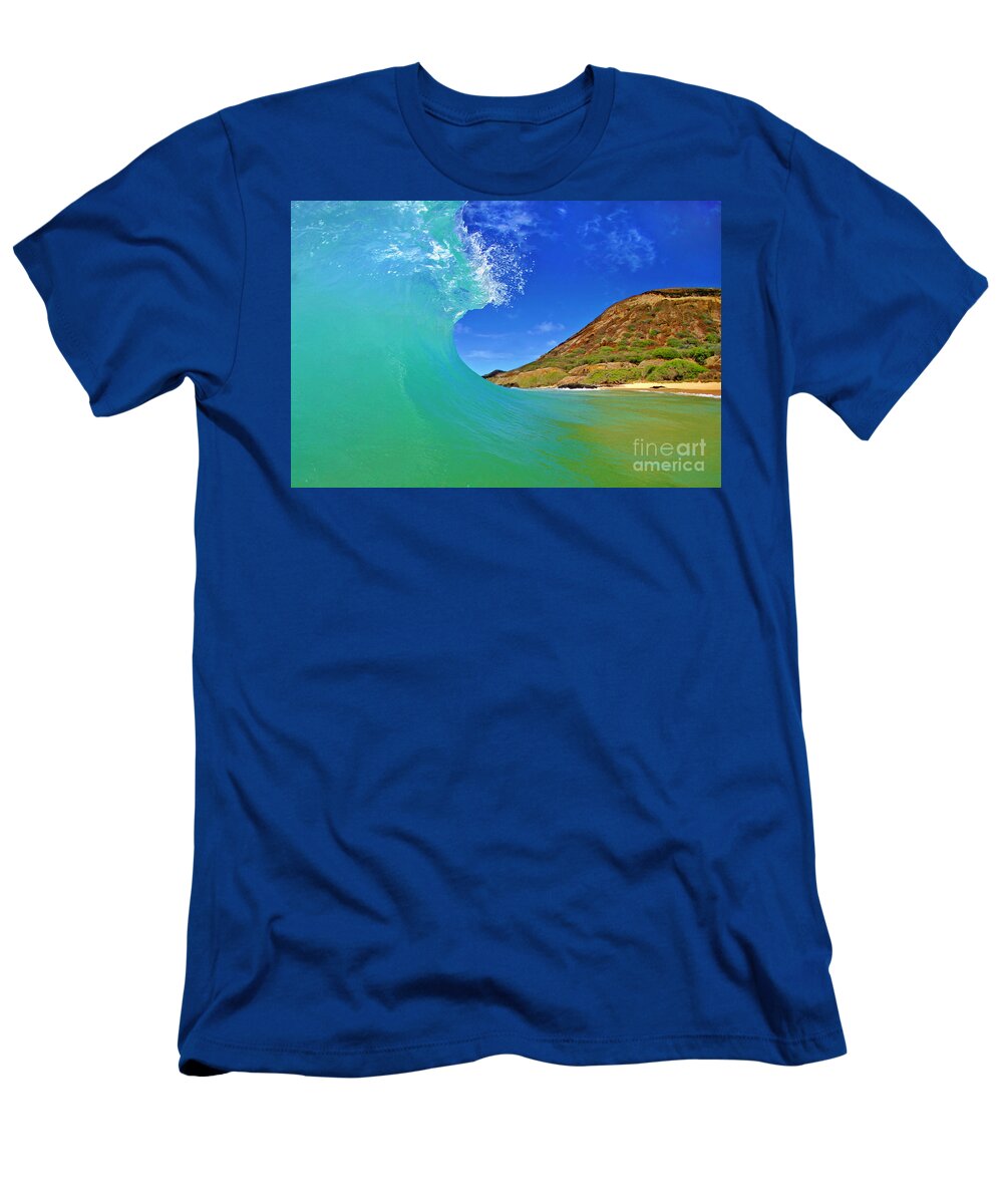 Ocean T-Shirt featuring the photograph Sandy Beach Curl by Paul Topp