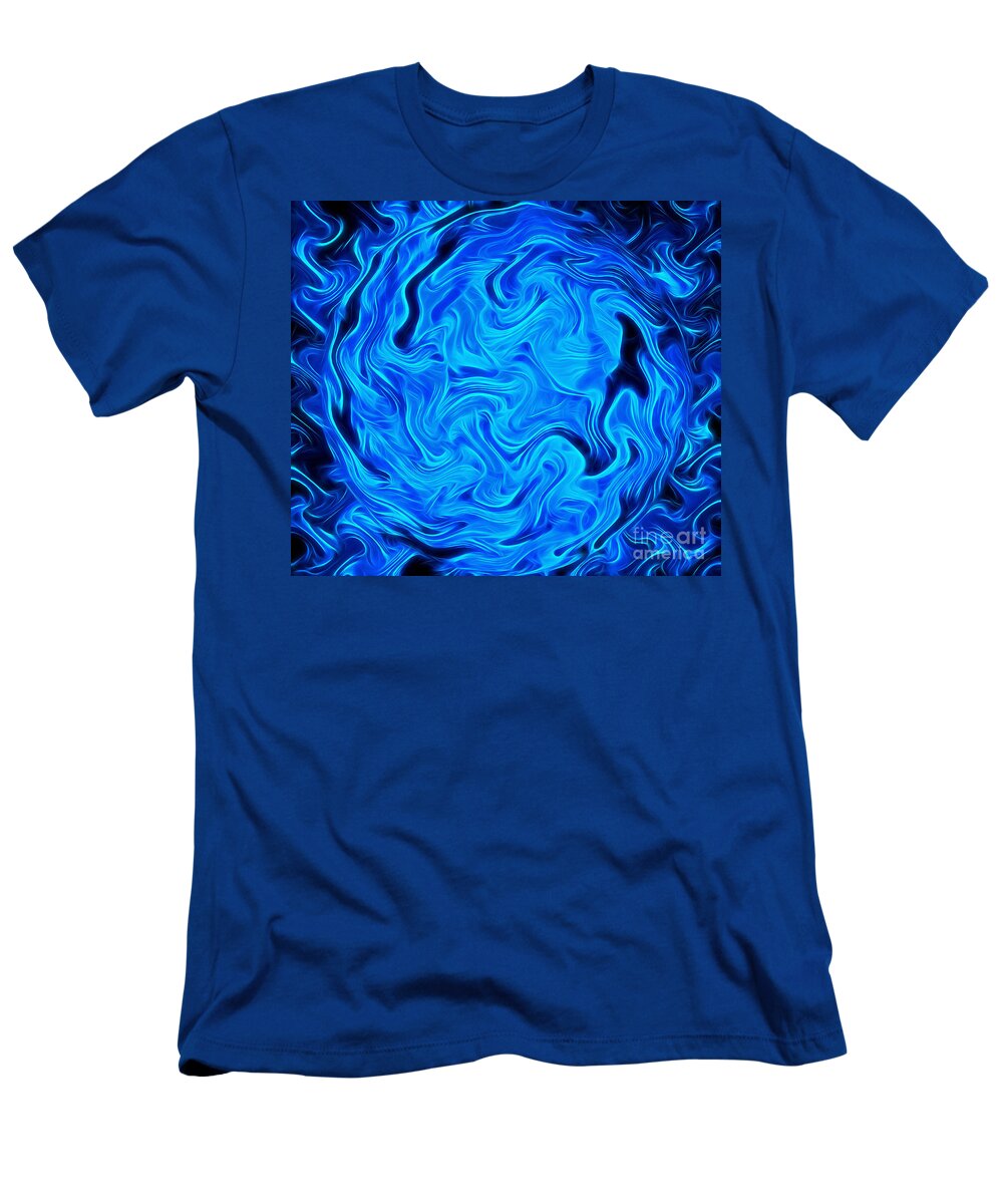 Abstract Art T-Shirt featuring the digital art Sapphire Dreams by Krissy Katsimbras