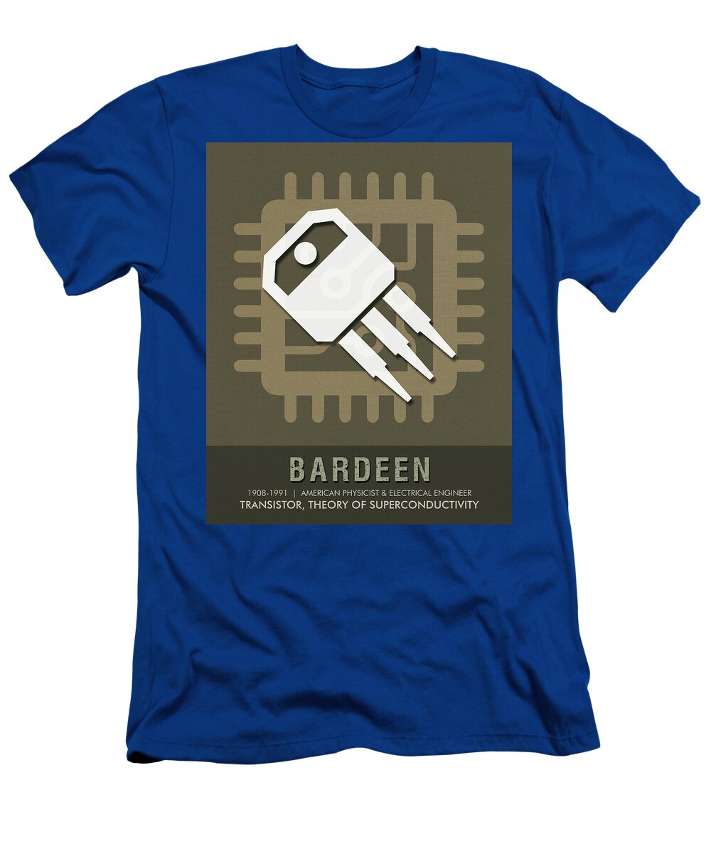 John Bardeen T-Shirt featuring the mixed media Science Posters - John Bardeen - Physicist, Engineer by Studio Grafiikka