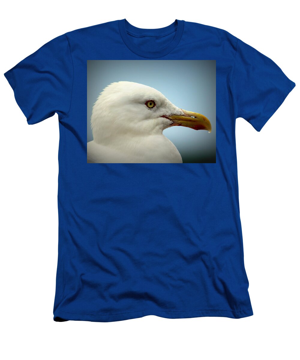 Seagull T-Shirt featuring the photograph Sea Gull closeup by John Olson