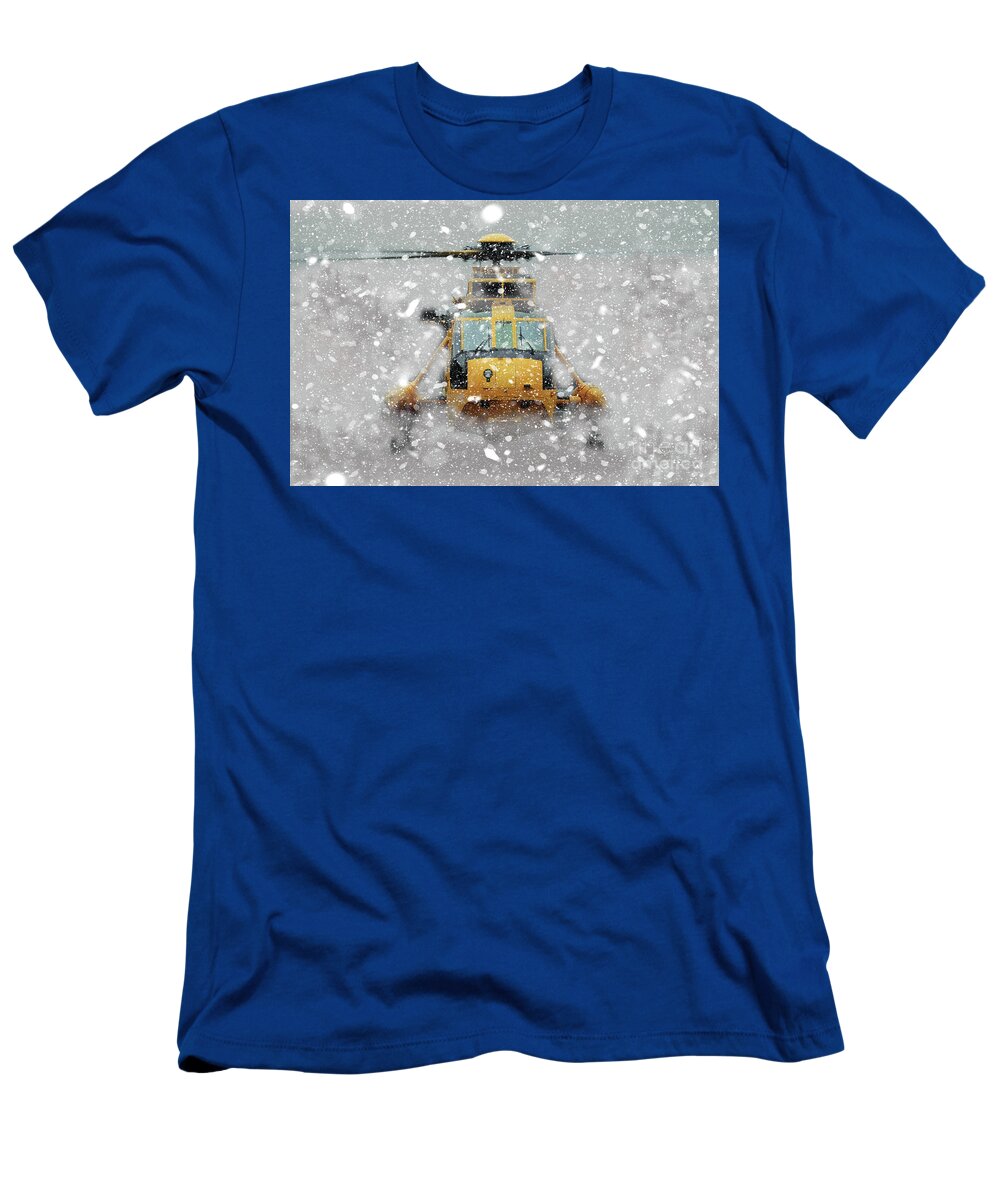 Sikorsky T-Shirt featuring the digital art Sea King Snow by Airpower Art