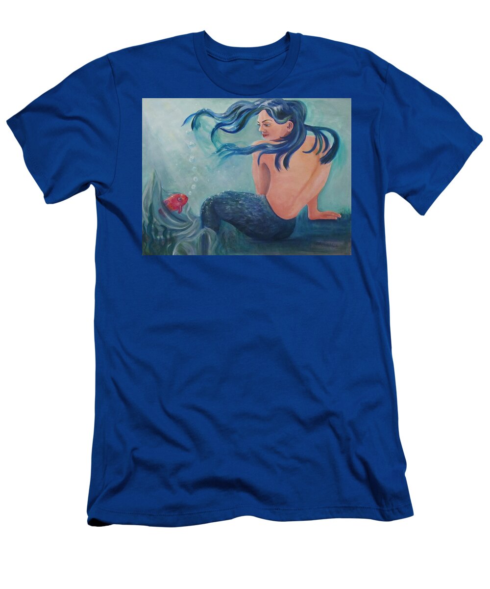 Sea T-Shirt featuring the painting Sea Nymph by Carol Allen Anfinsen