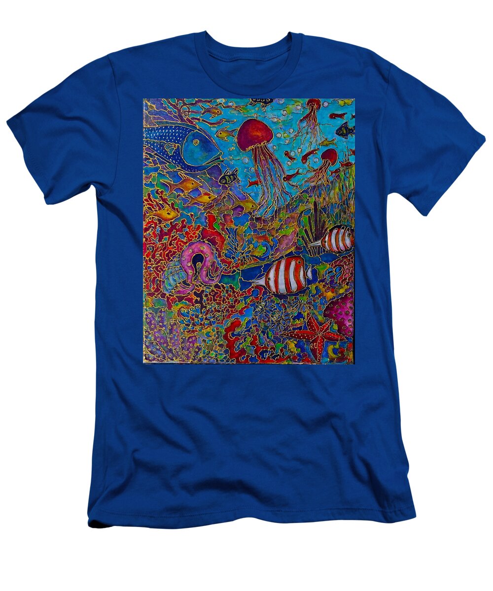 Summer T-Shirt featuring the painting Sea World by Rae Chichilnitsky