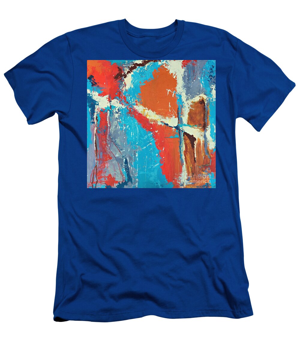 Abstract Art T-Shirt featuring the painting Shadow Dance by Mary Mirabal