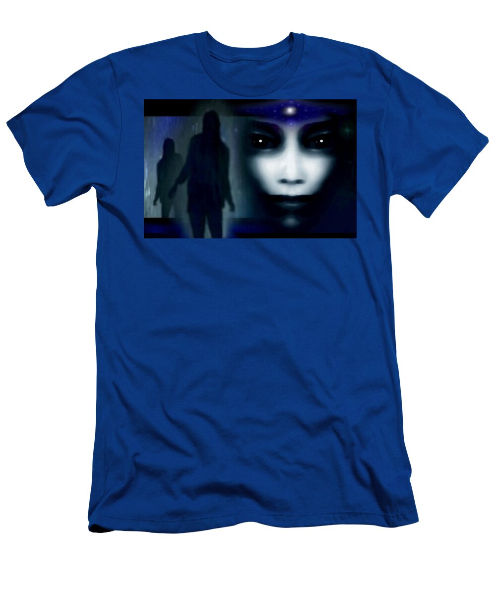 Fear T-Shirt featuring the digital art Shadows Of Fear by Hartmut Jager