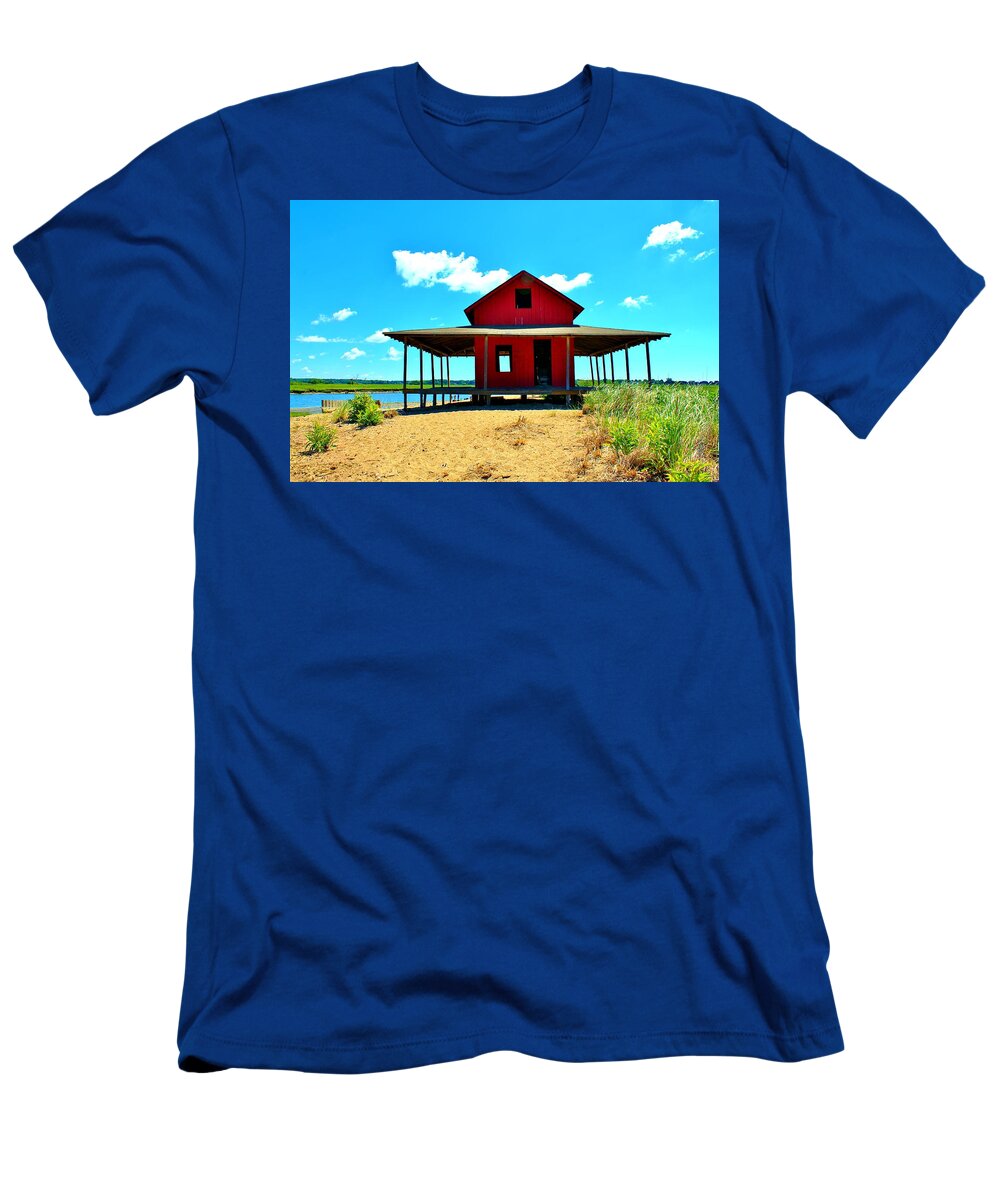 Grass Island T-Shirt featuring the photograph Shoreline Summer by Catie Canetti