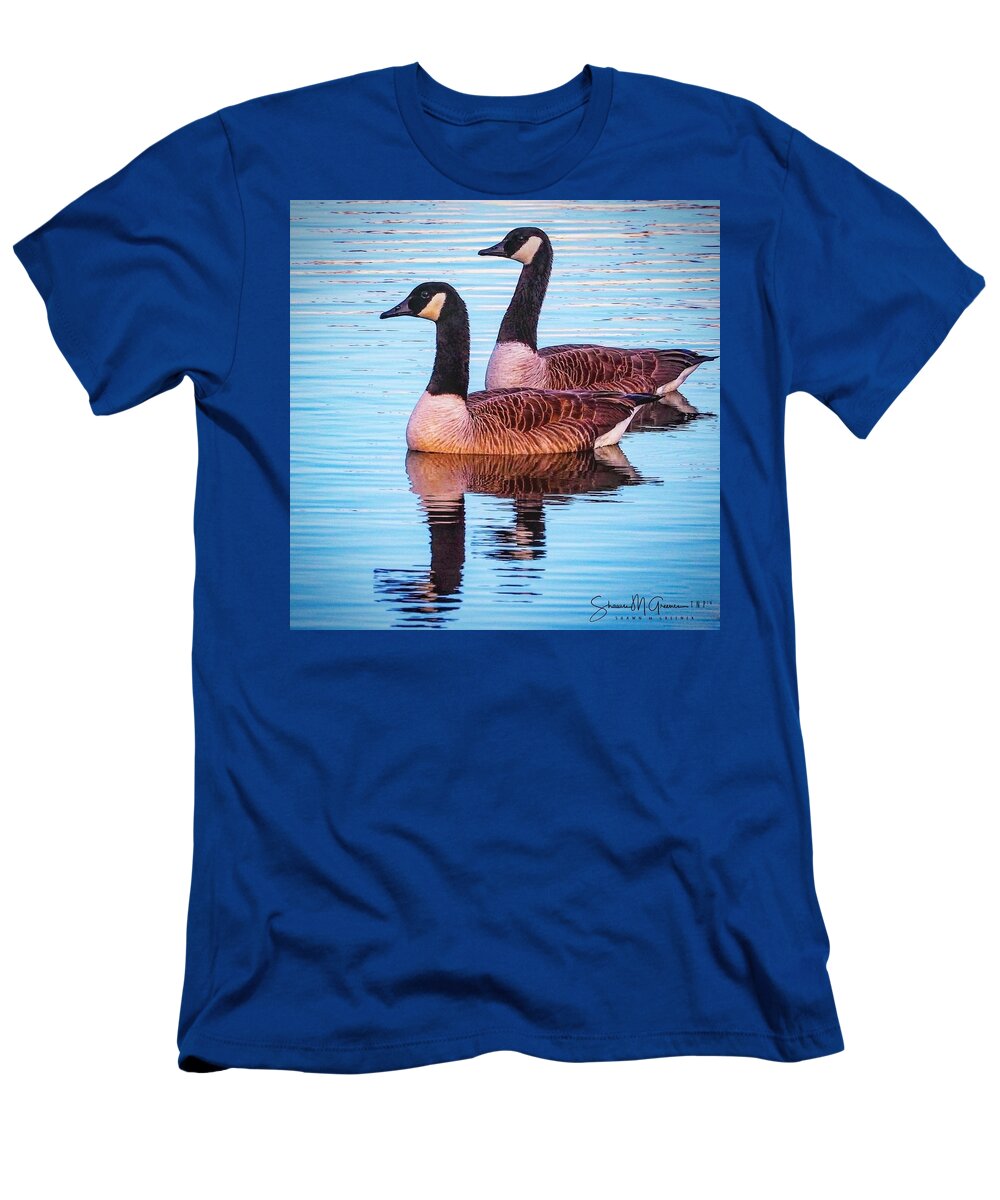 Geese T-Shirt featuring the photograph Side by Side by Shawn M Greener