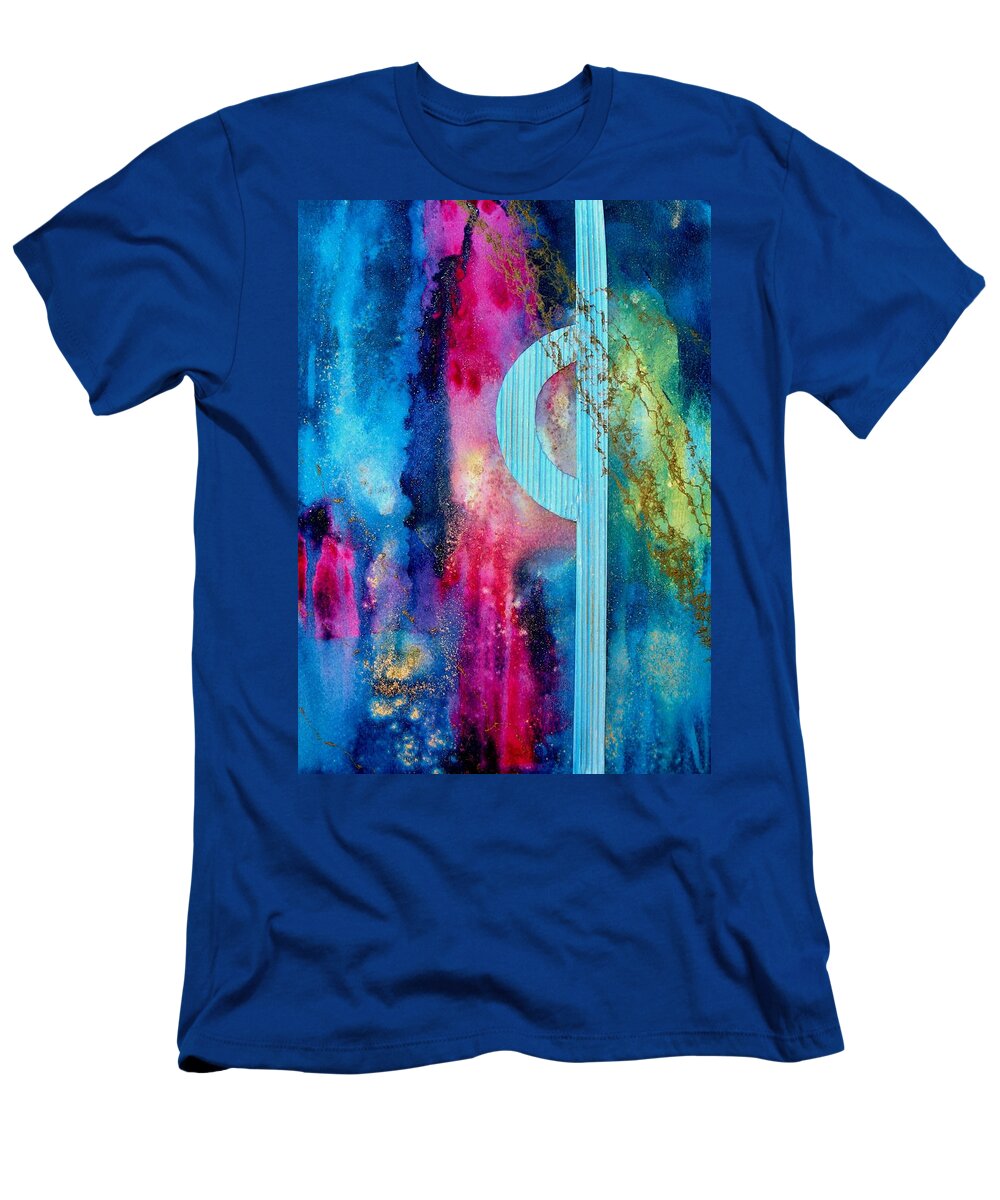 Abstract T-Shirt featuring the painting Sidetracked by Louise Adams