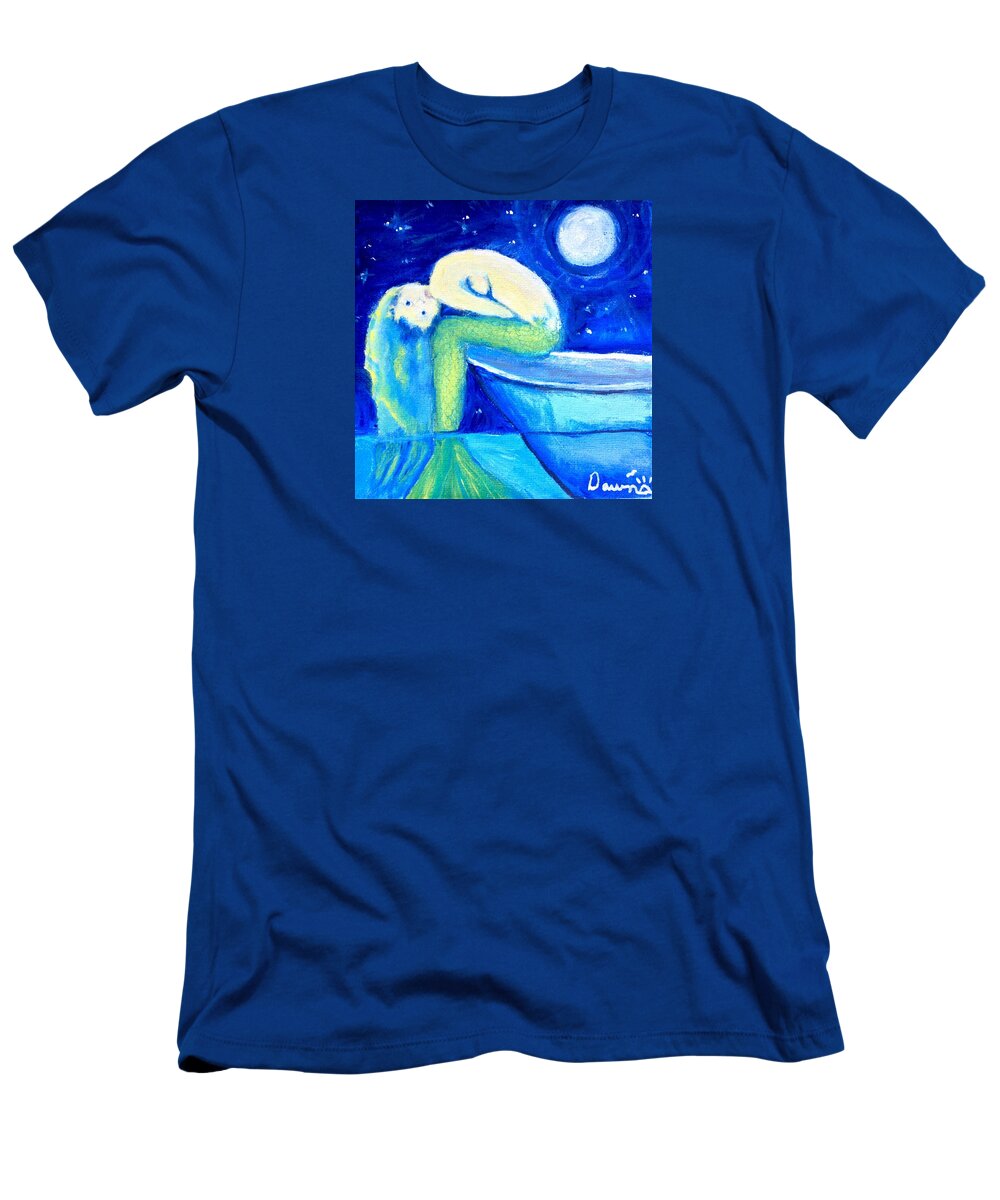 Siren T-Shirt featuring the painting Siren Sea by Dawn Harrell