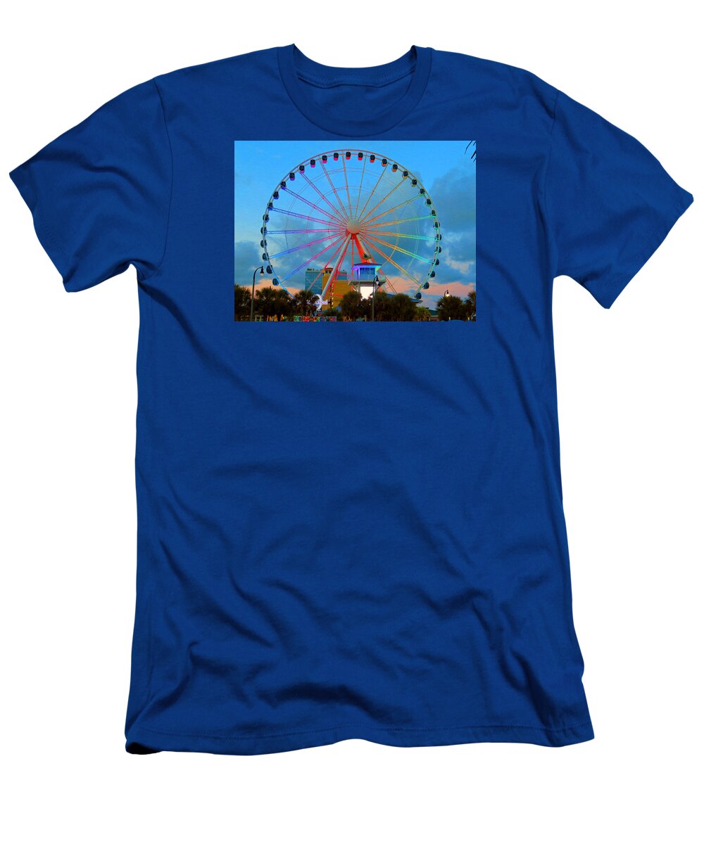 Myrtlebeach T-Shirt featuring the photograph Skywheel by Aaron Martens
