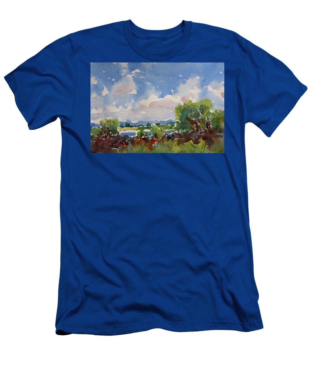 Owen Hunt T-Shirt featuring the painting Small Riverside by Owen Hunt