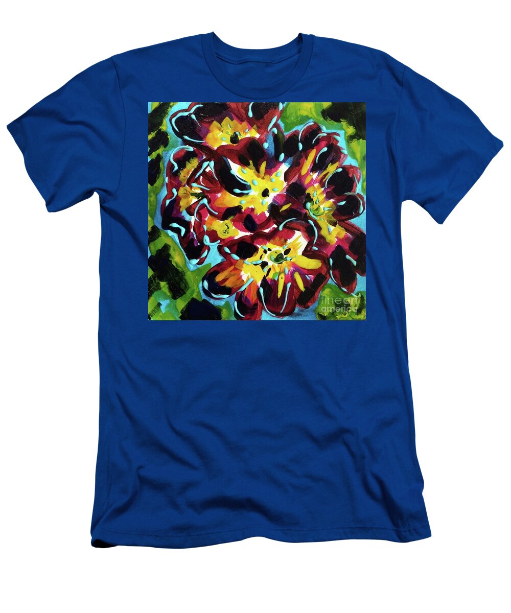 Violets T-Shirt featuring the painting Small Violets by Catherine Gruetzke-Blais