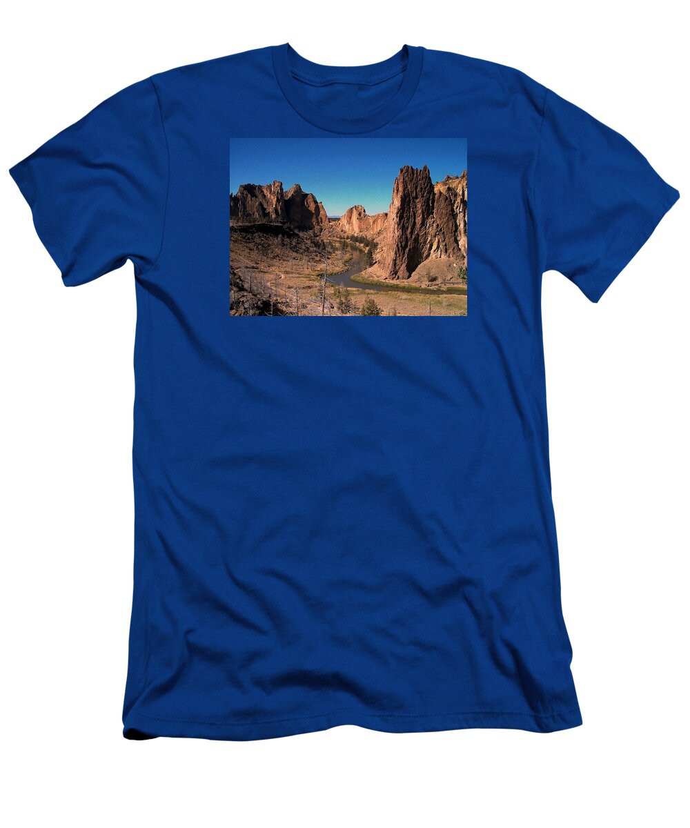 Rock T-Shirt featuring the photograph Smith Rock by Lori Seaman