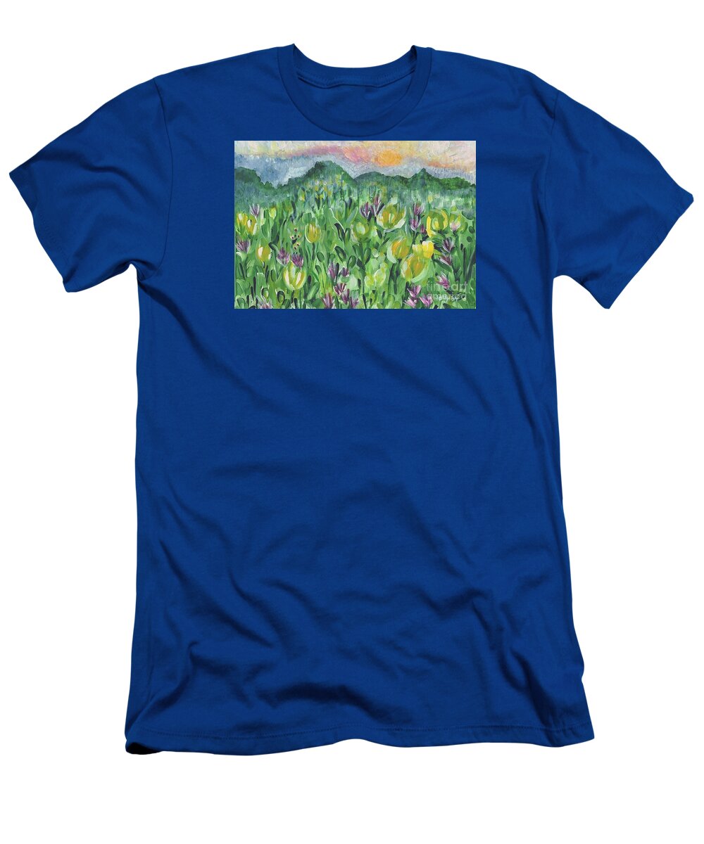 Mountains T-Shirt featuring the painting Smoky Mountain Dreamin by Holly Carmichael