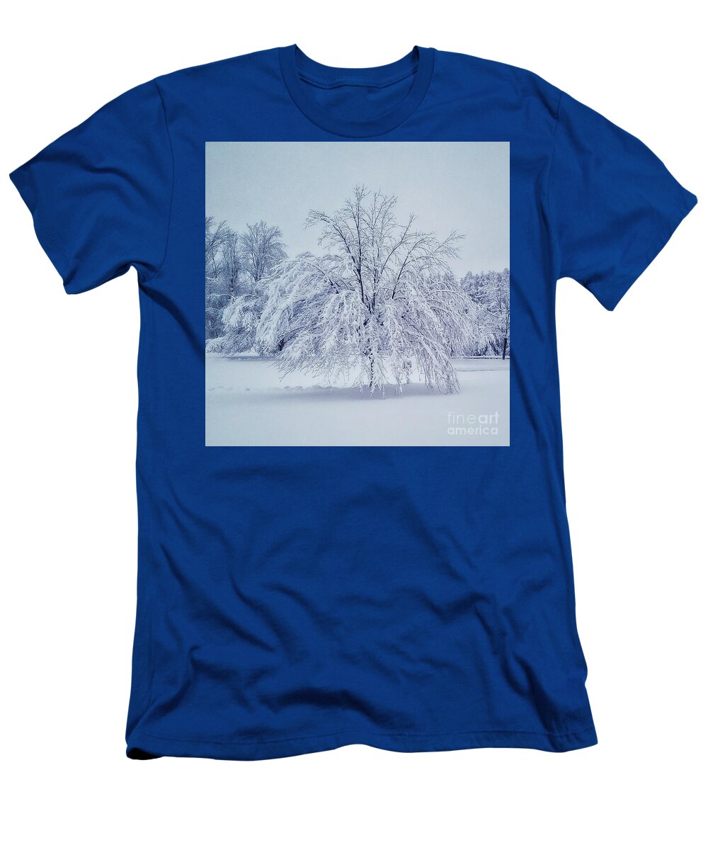 Landscape T-Shirt featuring the photograph Snow Encrusted Tree by Mary Capriole