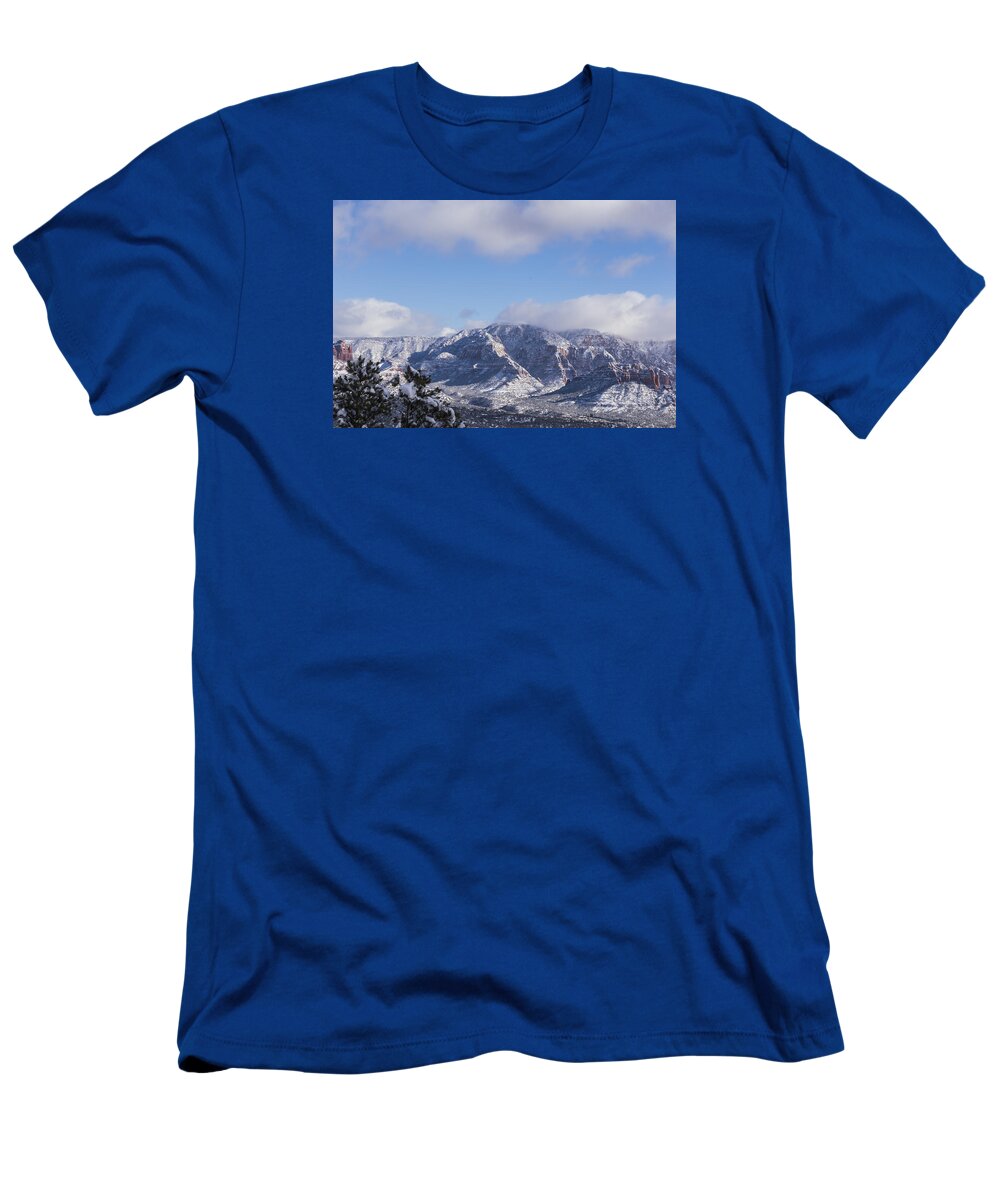 Sedona T-Shirt featuring the photograph Snow Rim by Laura Pratt