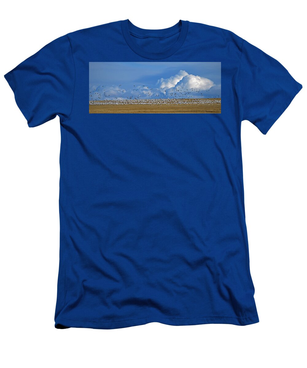 Snow Geese T-Shirt featuring the photograph Snows and Storms by Whispering Peaks Photography