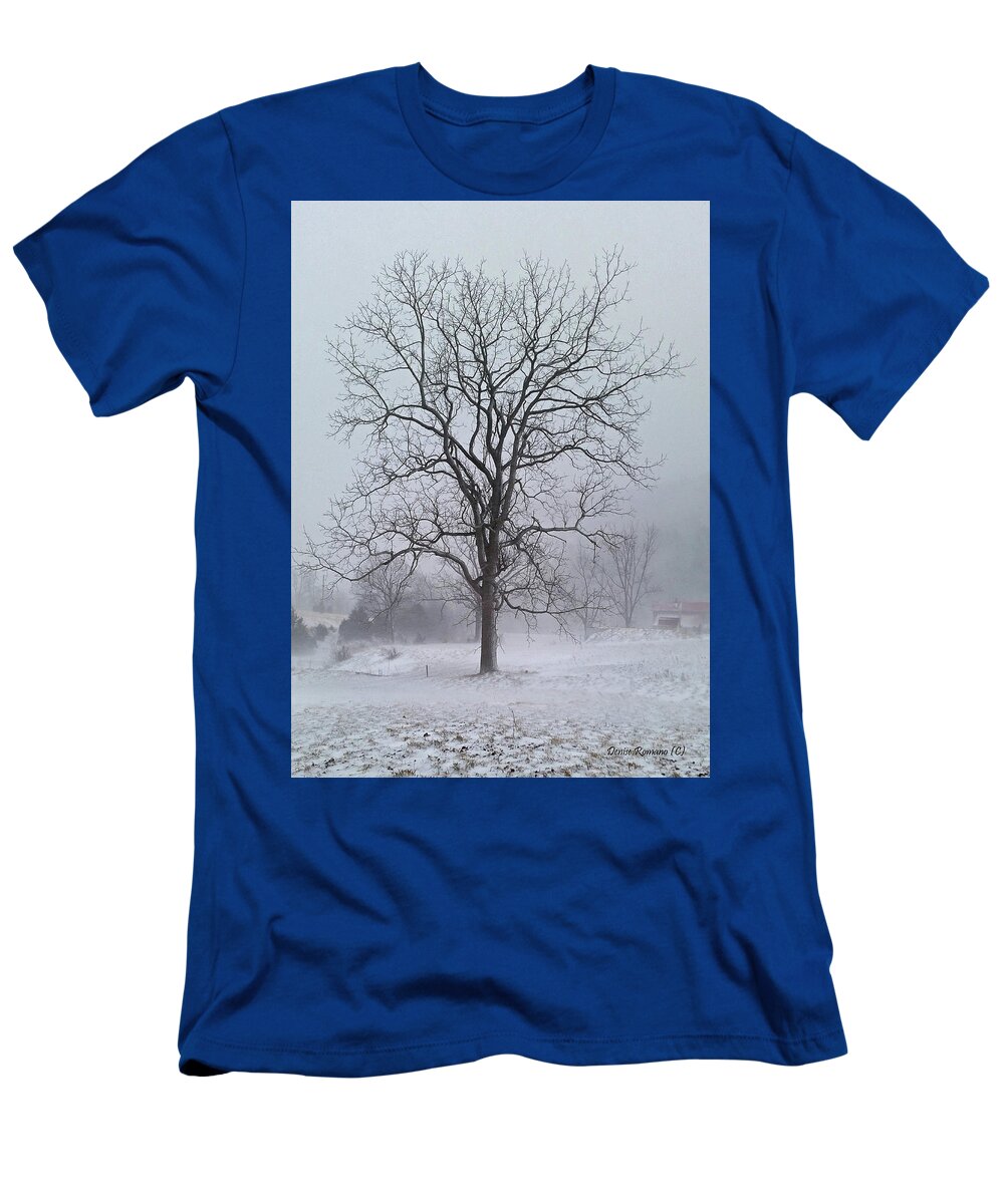 Winter T-Shirt featuring the photograph Snowy Walnut by Denise Romano