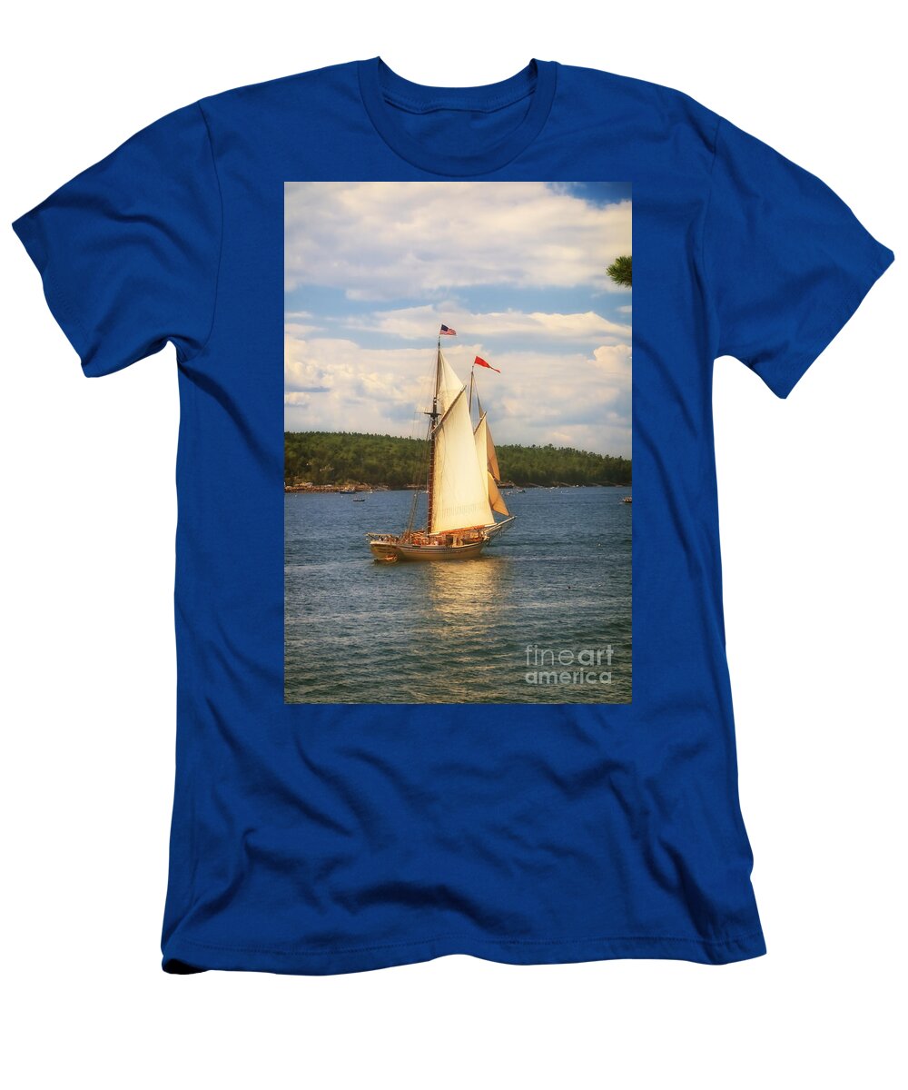 Tall Ship T-Shirt featuring the photograph Somes Sound Splendor by Elizabeth Dow