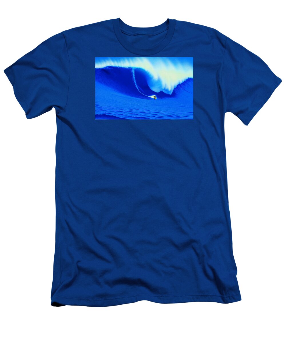 Surfing T-Shirt featuring the painting Dungeons, South Africa 2006 by John Kaelin