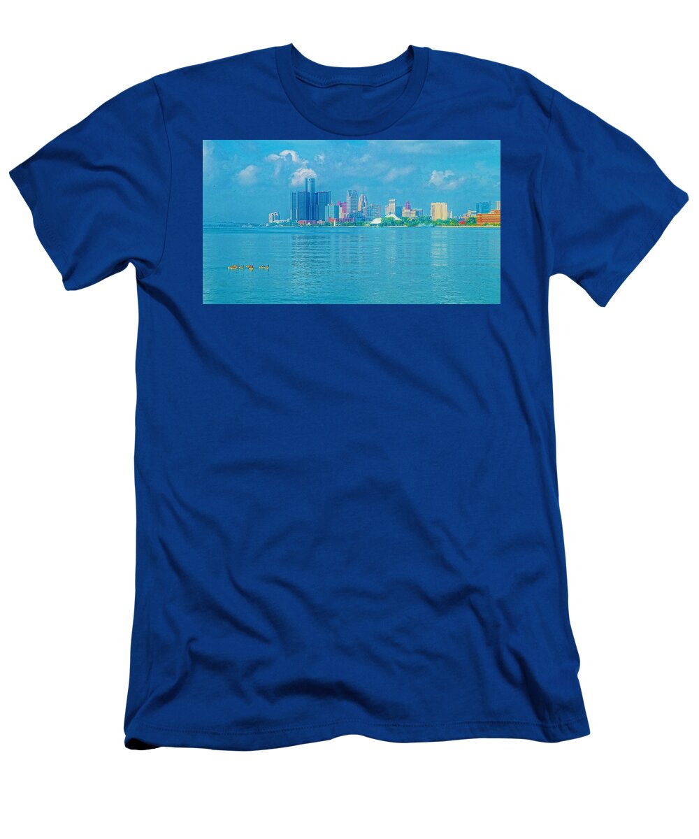 Detroit T-Shirt featuring the photograph Southern Border Crossers by Daniel Thompson